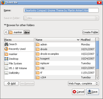 Gnome File Selector